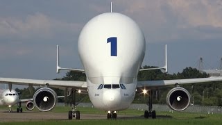 Close lineup and takeoff of Airbus A300600ST Beluga  Hamburg Airport [upl. by Azar]