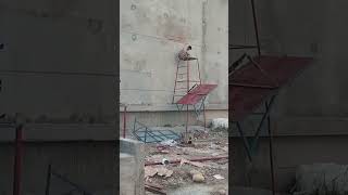 Part 21 Building outer side emergency Ms stair fixing civiltech1532 construction stairs [upl. by Maud]