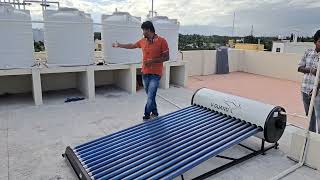 Efficient LowHeight Solar Water Heater Installation in Coimbatore  VGuard [upl. by Ardolino304]