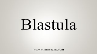 How To Say Blastula [upl. by Oicnedif]