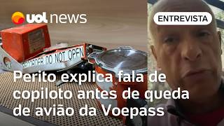 Avião cai em Vinhedo Perito explica fala de copiloto registrada em gravação de caixapreta do voo [upl. by Nhtanhoj166]