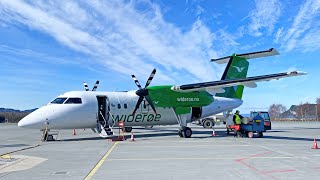 TRIP REPORT  Widerøe Dash 8Q200  OSLTRD  WF74 [upl. by Amalle]