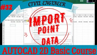 How to import CSV into Autocad 2D  How to import point data from Excel into Autocad 2D [upl. by Arundel]