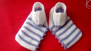 Tuto tricot chaussons au tricot 12 ans part 22 [upl. by Ozneral]