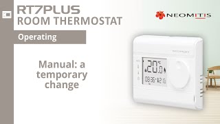 Manual  a temporary change  Tutorials RT7 room thermostat [upl. by Eimorej356]