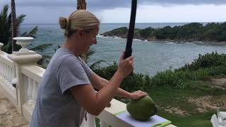 How NOT to open a Coconut  real life demonstration with a machete [upl. by Kikelia]