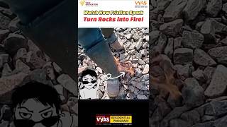 Unbelievable but True  See How Friction Ignites Rocks into Flames viralvideo shorts [upl. by Sik]