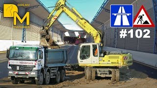 LIEBHERR CATERPILLAR BAGGER MEGA AUTOBAHN BAUSTELLE 102 TUNNEL IST FERTIG 🚧 freeway construction [upl. by Yentiw368]