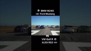 Audi rs3 vs BMW m240i vs Ford Mustang vs vw golf R audi rs3sportback bmw mustang kevinpinky [upl. by Phina]