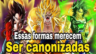 TRANSFORMAÃ‡Ã•ES INSANAS Top 5 formas que MERECIAM SER CANÃ”NICAS em Dragon Ball [upl. by Srini]