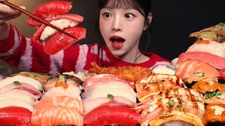 SUB최애 초밥 한판 먹방🍣 연어 참치뱃살 대방어 성게알 간장새우까지 여기 제 세상인가요🫠 Sushi Mukbang Asmr [upl. by Constanta]