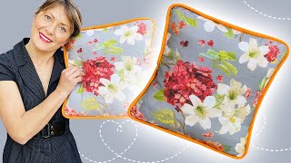 DIY Pillow With Piping Attached  Pillow Tutorial For Beginners [upl. by Notnirt]