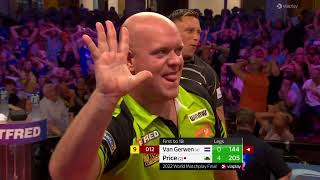 Michael van Gerwen 9 darter attempt🎯 vs Gerwyn Price  World Matchplay Final 2022 [upl. by Yeca222]