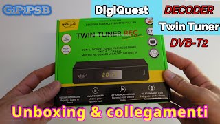 DigiQuest TWIN TUNER REC Small Edition Decoder Digitale Terrestre DVBT2  Unboxing amp Collegamenti [upl. by Nnyrb]