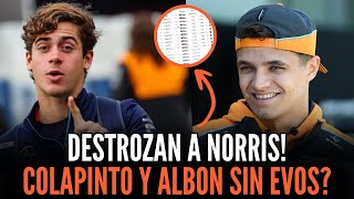 🔥¡HUNDEN A NORRIS WILLIAMS AL LÍMITE ¿COLAPINTO Y ALBON EN RIESGO SIN EVOS [upl. by Ellerahc]