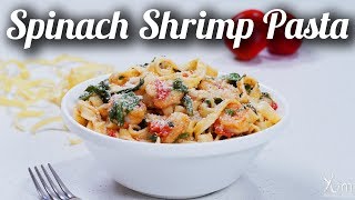 Spinach Shrimp Pasta  How To Make Spinach Shrimp Pasta  Spinach Shrimp Pasta Recipe [upl. by Nakasuji]