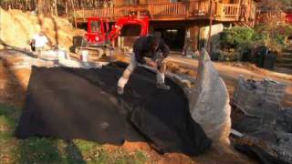 Segmental Retaining Wall Construction  Drainage Swale [upl. by Adele304]