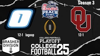 8 Onondaga v 1 Oklahoma College Football Playoff Round 2 Season 3  Peach Bowl [upl. by Tiffani365]