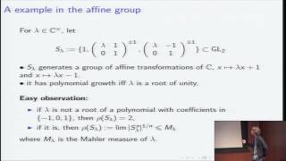 Entropy Mahler Measure and Bernoulli Convolutions  Emmanuel Breuillard [upl. by Anawait]