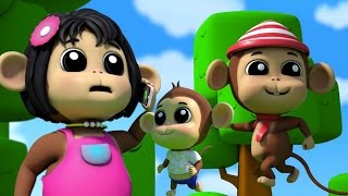 cinque scimmiette  canzoni per bambini  Five Little Monkeys  Kids Songs  3D Nursery Rhymes [upl. by Atsocal170]