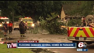 Flooding damages several homes in Paragon [upl. by Anahsahs]