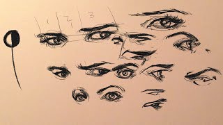 COME DISEGNARE GLI OCCHI TANTI SCHEMI PRATICI ED ESEMPI HOW TO DRAW EYES TUTORIAL [upl. by Wassyngton]