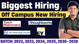 🔥Finally Biggest Hiring  LampT TechM Thoughtworks Off Campus Drive 2022 2023 2024 202528 BATCH [upl. by Catlee600]