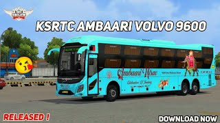 download KSRTC AMBAARI UTSAV LIVERY FOR VOLVO 9600s💙💥Volvo Bus ModBussid V43  Anis Gaming [upl. by Alroy]