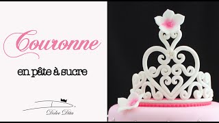 👑 COURONNE DE PRINCESSE en Pâte à Sucre Tuto FACILE pour décorer un Gâteau dAnniversaire  Astuces [upl. by Ibson]