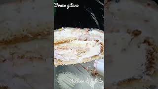 Brazo gitano relleno de helado Pionono de helado shorts icecream pionono fastcooking [upl. by Joyan105]