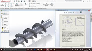 Como realizar las aspas de un transportador helicoidal en SolidWorks con formulas [upl. by Egan]