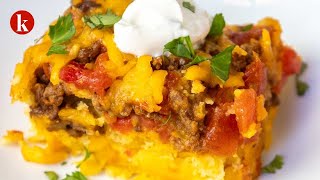 Rotel Cornbread Casserole with Ground Beef [upl. by Ahsas644]