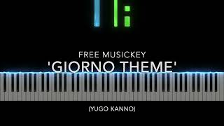 Giorno Theme Easy Piano Video Score  SHEET MUSIC  Yugo Kanno  Arr by Free MusicKey [upl. by Awjan]