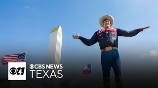 Big Tex takes his place of honor at the State Fair of Texas [upl. by Ho]