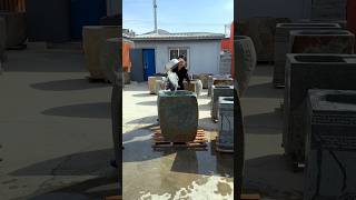 Elegant stone carving laundry pool for villa courtyardsshortvideo viralshort [upl. by Nivlen]