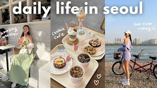 seoul vlog🌿 han river riding dyson hair styling fiancé cooking wedding prep glow up trendy spots [upl. by Assetan]