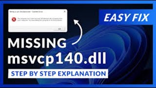 MSVCP140dll Errors The Ultimate Guide to Fixing This Common Windows Issue No Tech Skills Required [upl. by Inva]