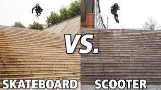 Skateboard vs Scooter Lyon 25 Stairs [upl. by Cynth]