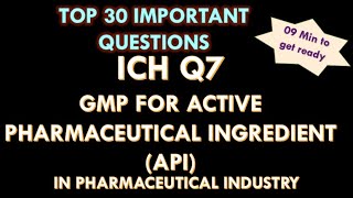 ICH Q7 Guideline l Active pharmaceutical ingredient in pharmaceutical industry l API in pharma l [upl. by Anyal]