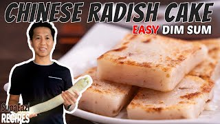 Chinese Radish Cake Recipe  Turnip Cake Recipe  Lo Bak Go Dim Sum [upl. by Ecinerev]