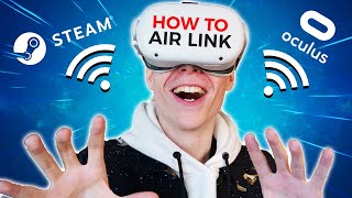 How To Use Air Link On Oculus Meta Quest 2 To Play Steam amp Oculus VR Games [upl. by Shirah24]