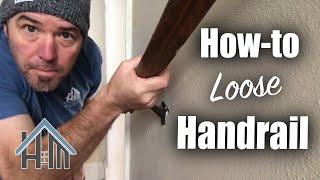 How to Secure handrail how to tighten a loose railing Easy [upl. by Walli521]