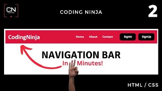 How to Create A Navigation Bar using HTML and CSS  Coding Ninja [upl. by Jorry263]