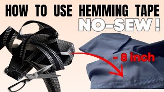 NOSEW Hemming Tape  How to use it to hem pants Easy sewing trick to use hemming tape on trousers [upl. by Aisatana]