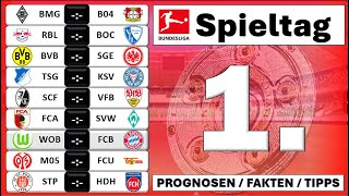 1 Spieltag 1 Bundesliga 2425 alle Spiele Prognosen  Fakten  Tipps  Ergebnis Tipp  1 Liga [upl. by Allana]