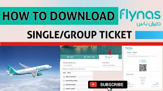 How to download flynas single or group ticket  flynasdotcom [upl. by Josepha]