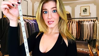 ASMR The OUTRAGEOUSLY INAPPROPRIATE Suit Measuring  Whispered Tailor Roleplay [upl. by Nyrok]