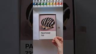 Chocolate Donut 🍩 Pantone Card Painting Challenge Day 72100 [upl. by Kopple185]