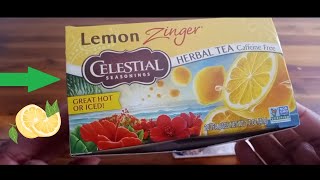 Celestial Seasonings Lemon Zinger Herbal Tea Caffeine Free 20 Tea Bags Box [upl. by Isabea681]