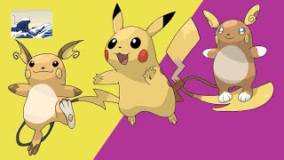 Pikachu Evolution Line Drawing Timelapse  Pikachu  Raichu  Alolan Raichu  Pokémon [upl. by Ayrad]